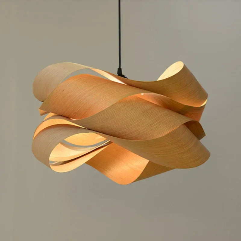 Suspension Onde en bois tressé